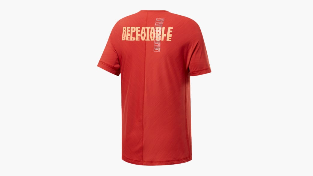 Red reebok shirt sales